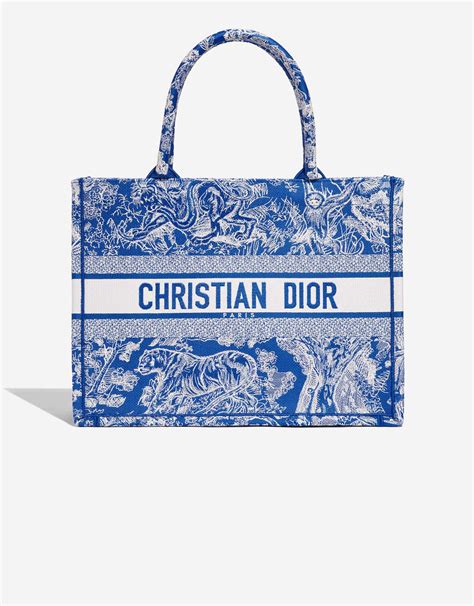 dior blue and white monogram bag|Dior tote second hand.